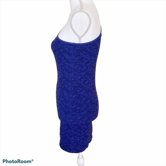 BCBGeneration NWT One Shoulder Long Sleeve Mini Bodycon Party Dress Blue Size XS - Picture 5 of 10